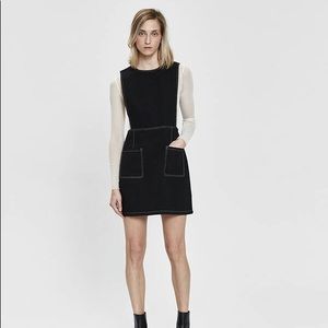 Farrow Black Denim Pinafore Dress